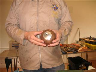 Simon's last item was a walnut hollow form with a pewter top